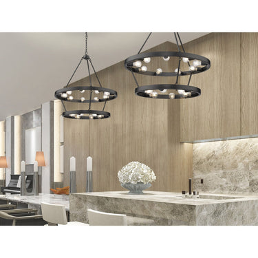 Golden Lighting 1019-96 BLK Castile 15 Light Chandelier in Matte Black - Crescent Harbor