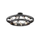 Golden Lighting 1019-96SF BLK Castile 15 Light Semi-Flush in Matte Black - Crescent Harbor