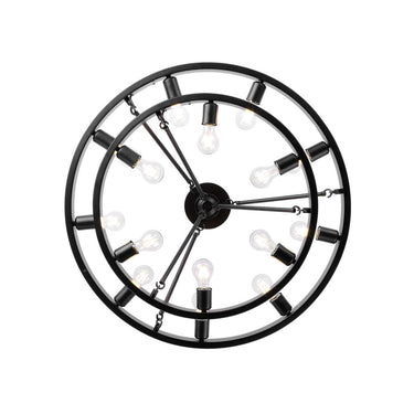 Golden Lighting 1019-96SF BLK Castile 15 Light Semi-Flush in Matte Black - Crescent Harbor