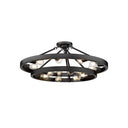 Golden Lighting 1019-96SF BLK Castile 15 Light Semi-Flush in Matte Black - Crescent Harbor