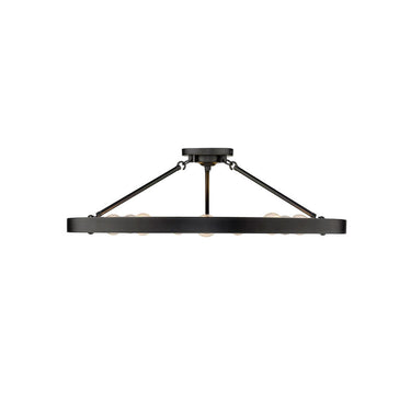 Golden Lighting 1019-9SF BLK Castile 9 Light Semi-Flush in Matte Black - Crescent Harbor
