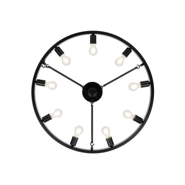 Golden Lighting 1019-9SF BLK Castile 9 Light Semi-Flush in Matte Black - Crescent Harbor