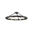 Golden Lighting 1019-9SF BLK Castile 9 Light Semi-Flush in Matte Black - Crescent Harbor