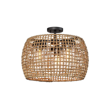 Golden Lighting 1067-OSF NB-MAW 3 Light Outdoor Semi-flush - Crescent Harbor