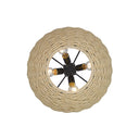 Golden Lighting 1073-4P BLK Hathaway 4 Light Pendant in Matte Black with Woven Hemp Rope Shade - Crescent Harbor