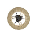 Golden Lighting 1073-SF BLK Hathaway Semi-Flush in Matte Black with Woven Hemp Rope Shade - Crescent Harbor