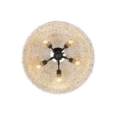Golden Lighting 1081-5P BLK Rue 5 Light Pendant in Matte Black - Crescent Harbor