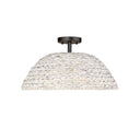 Golden Lighting 1081-SF BLK Rue Semi-Flush in Matte Black - Crescent Harbor