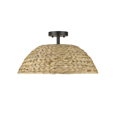 Golden Lighting 1081-SF BLK Rue Semi-Flush in Matte Black - Crescent Harbor