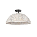 Golden Lighting 1081-SF BLK Rue Semi-Flush in Matte Black - Crescent Harbor