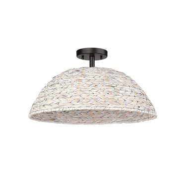 Golden Lighting 1081-SF BLK Rue Semi-Flush in Matte Black - Crescent Harbor