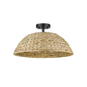 Golden Lighting 1081-SF BLK Rue Semi-Flush in Matte Black - Crescent Harbor