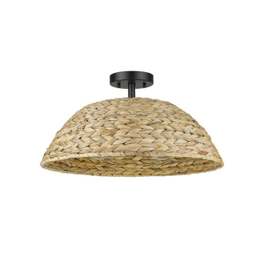 Golden Lighting 1081-SF BLK Rue Semi-Flush in Matte Black - Crescent Harbor