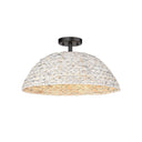 Golden Lighting 1081-SF BLK Rue Semi-Flush in Matte Black - Crescent Harbor