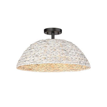 Golden Lighting 1081-SF BLK Rue Semi-Flush in Matte Black - Crescent Harbor