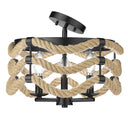 Golden Lighting 1083-3SF BLK Marissa 3 Light Semi-Flush in Matte Black - Crescent Harbor