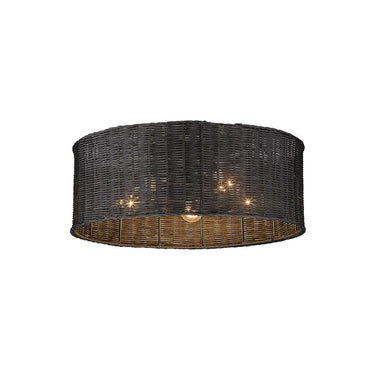 Golden Lighting 1084-5FM BLK-BW 5 Light Flush Mount - Crescent Harbor
