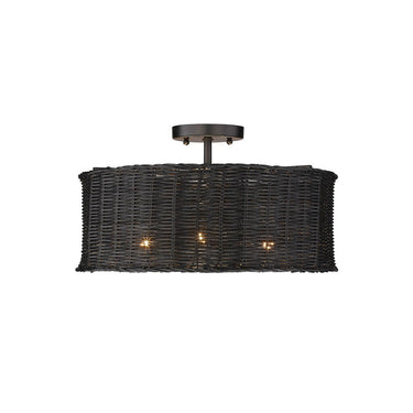 Golden Lighting 1084-SF 3-Light Semi-flush - Crescent Harbor