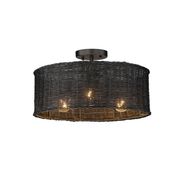 Golden Lighting 1084-SF 3-Light Semi-flush - Crescent Harbor