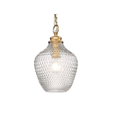 Golden Lighting 1088-M BLK-CLR Adeline Medium Pendant in Matte Black with Clear Glass Shade - Crescent Harbor
