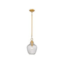 Golden Lighting 1088-M BLK-CLR Adeline Medium Pendant in Matte Black with Clear Glass Shade - Crescent Harbor