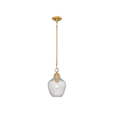 Golden Lighting 1088-M BLK-CLR Adeline Medium Pendant in Matte Black with Clear Glass Shade - Crescent Harbor