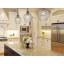 Golden Lighting 1088-M BLK-CLR Adeline Medium Pendant in Matte Black with Clear Glass Shade - Crescent Harbor