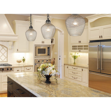 Golden Lighting 1088-M BLK-CLR Adeline Medium Pendant in Matte Black with Clear Glass Shade - Crescent Harbor