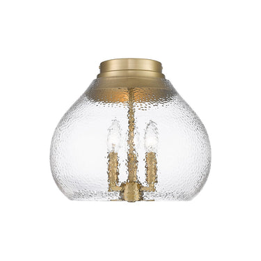 Golden Lighting 1094-3FM BLK-HCG 3-Light Semi-Flush - Crescent Harbor