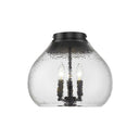 Golden Lighting 1094-3FM BLK-HCG 3-Light Semi-Flush - Crescent Harbor