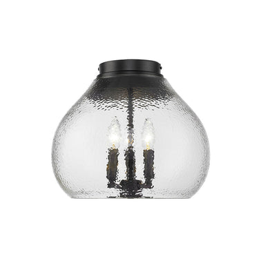 Golden Lighting 1094-3FM BLK-HCG 3-Light Semi-Flush - Crescent Harbor