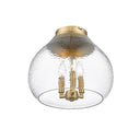 Golden Lighting 1094-3FM BLK-HCG 3-Light Semi-Flush - Crescent Harbor