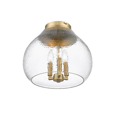 Golden Lighting 1094-3FM BLK-HCG 3-Light Semi-Flush - Crescent Harbor