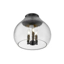 Golden Lighting 1094-3FM BLK-HCG 3-Light Semi-Flush - Crescent Harbor