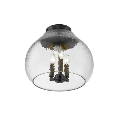 Golden Lighting 1094-3FM BLK-HCG 3-Light Semi-Flush - Crescent Harbor