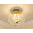 Golden Lighting 1094-3FM BLK-HCG 3-Light Semi-Flush - Crescent Harbor