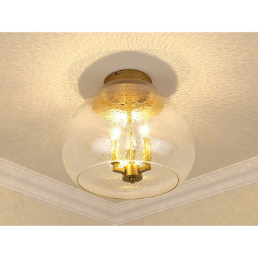Golden Lighting 1094-3FM BLK-HCG 3-Light Semi-Flush - Crescent Harbor