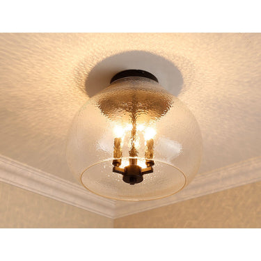Golden Lighting 1094-3FM BLK-HCG 3-Light Semi-Flush - Crescent Harbor