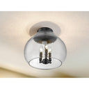 Golden Lighting 1094-3FM BLK-HCG 3-Light Semi-Flush - Crescent Harbor