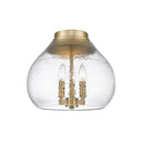 Golden Lighting 1094-3FM BLK-HCG 3-Light Semi-Flush - Crescent Harbor