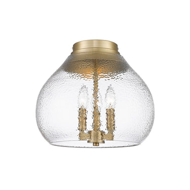 Golden Lighting 1094-3FM BLK-HCG 3-Light Semi-Flush - Crescent Harbor
