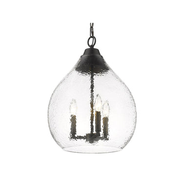 Golden Lighting 1094-3P-HCG Ariella 3 Light Pendant in Hammered Clear Glass - Crescent Harbor