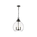 Golden Lighting 1094-3P-HCG Ariella 3 Light Pendant in Hammered Clear Glass - Crescent Harbor