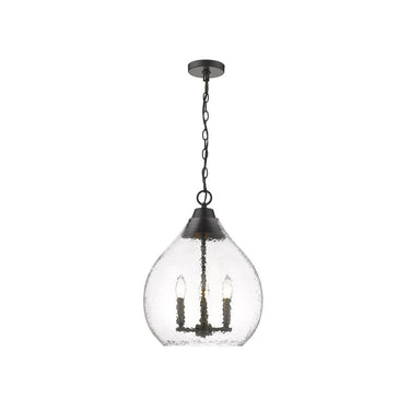 Golden Lighting 1094-3P-HCG Ariella 3 Light Pendant in Hammered Clear Glass - Crescent Harbor