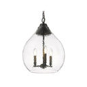 Golden Lighting 1094-3P-HCG Ariella 3 Light Pendant in Hammered Clear Glass - Crescent Harbor