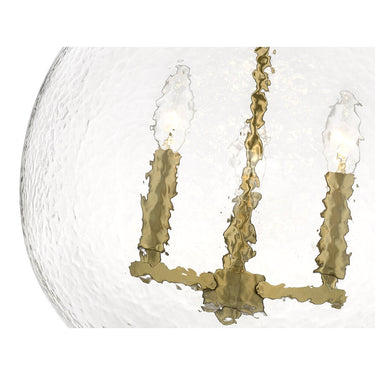 Golden Lighting 1094-3P-HCG Ariella 3 Light Pendant in Hammered Clear Glass - Crescent Harbor