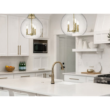 Golden Lighting 1094-3P-HCG Ariella 3 Light Pendant in Hammered Clear Glass - Crescent Harbor