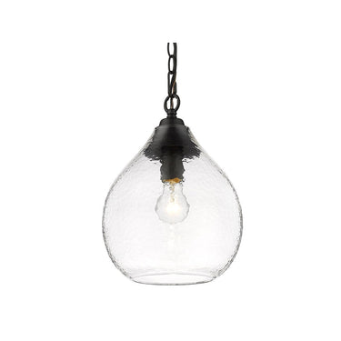 Golden Lighting 1094-S-HCG Ariella Small Pendant in Hammered Clear Glass - Crescent Harbor