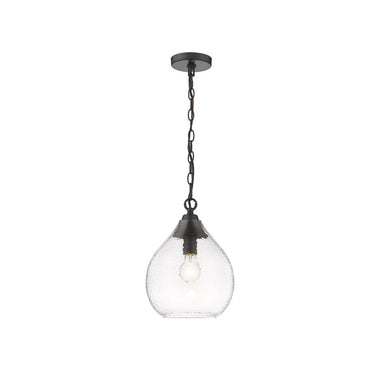 Golden Lighting 1094-S-HCG Ariella Small Pendant in Hammered Clear Glass - Crescent Harbor