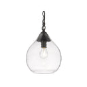 Golden Lighting 1094-S-HCG Ariella Small Pendant in Hammered Clear Glass - Crescent Harbor
